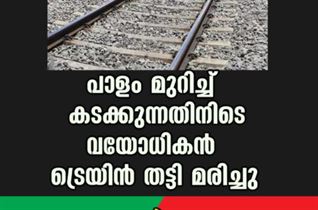 പാളം മുറിച്ച് കടക്കുന്നതിനിടെ  വയോധികൻ ട്രെയിൻ തട്ടി മരിച്ചു.