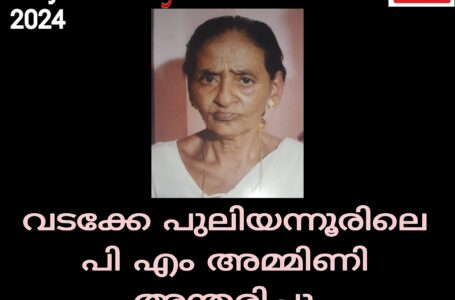 വടക്കേ പുലിയന്നൂരിലെ പി എം അമ്മിണി അന്തരിച്ചു