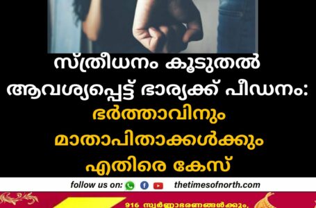 സ്ത്രീധനം കൂടുതൽ ആവശ്യപ്പെട്ട് ഭാര്യക്ക് പീഡനം: ഭർത്താവിനും മാതാപിതാക്കൾക്കും എതിരെ കേസ് 