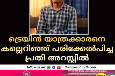 ട്രെയിന്‍ യാത്രക്കാരനെ കല്ലെറിഞ്ഞ് പരിക്കേല്‍പിച്ച പ്രതി അറസ്റ്റിൽ